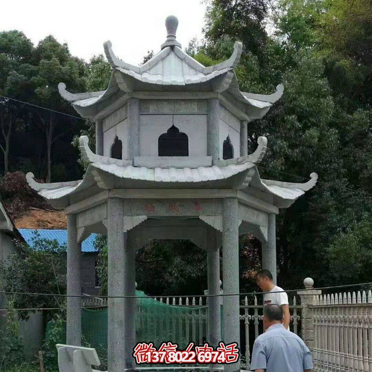 大型石雕涼亭，精美的室外裝飾