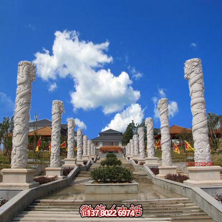 漢白玉龍柱石雕，傳承中華園林文化精髓