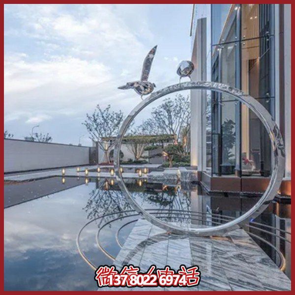 創(chuàng)意不銹鋼圓環(huán)雕塑——為酒店會(huì)所、戶外景觀增添幾何美感
