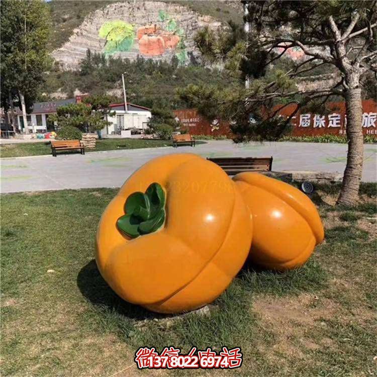 藝術品級仿真柿子雕塑，室外大型玻璃鋼裝飾園林