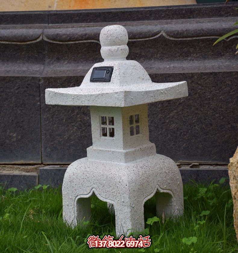 太陽能石燈，復古中式裝飾戶外景觀燈