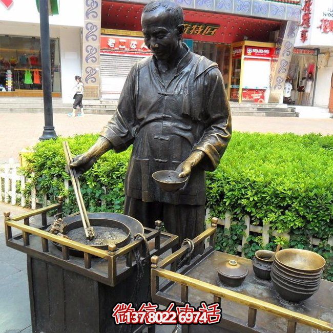 仿銅人物玻璃鋼小吃，給你無與倫比的景區(qū)體驗