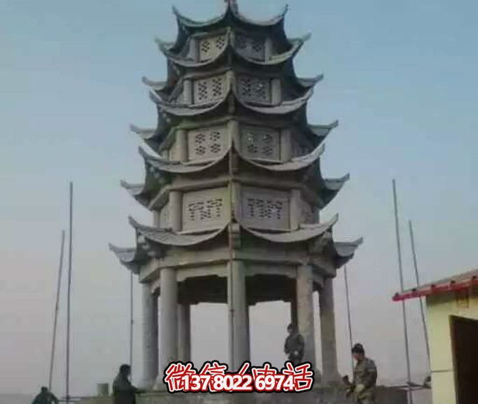 多層青石仿古塔涼亭，為你的寺院增添神秘氣息