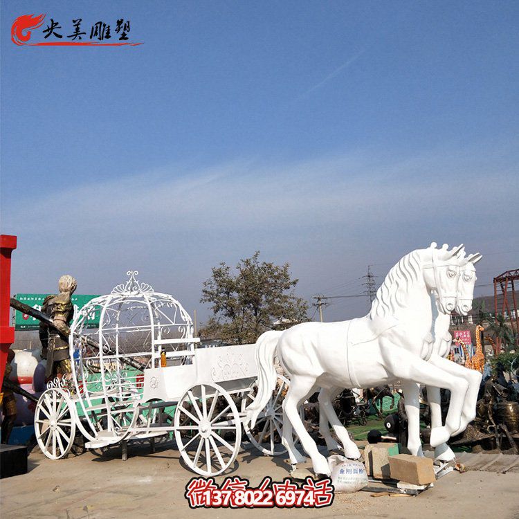 玻璃鋼戶外園林馬車(chē)雕塑