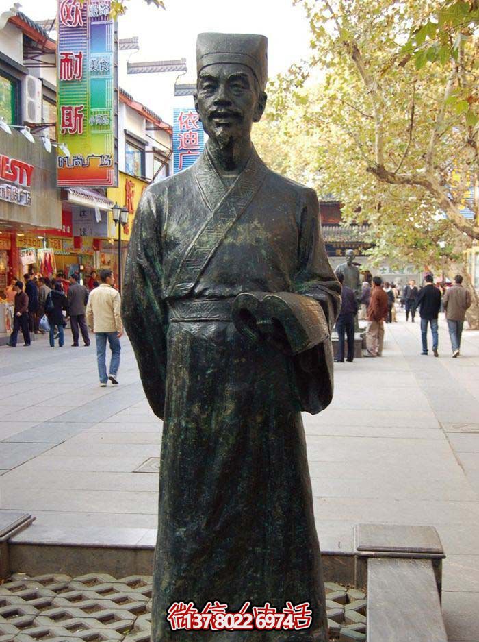 步行街?jǐn)[放立式歷史名醫(yī)李時(shí)珍青銅雕塑
