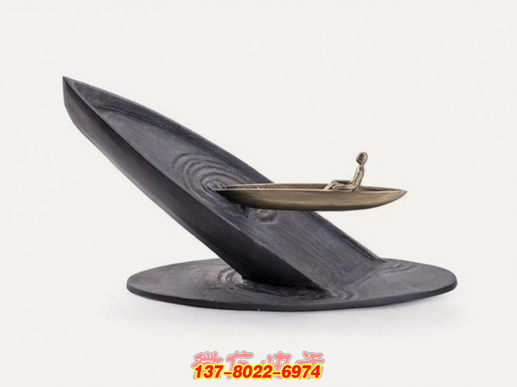 孤舟逸影：銅鑄藝術景觀中的詩意獨游之境